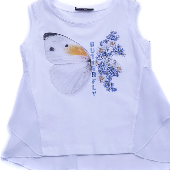 NWT! White butterfly sleeveless tunic size 4Y! 🦋 - Picture 2 of 7